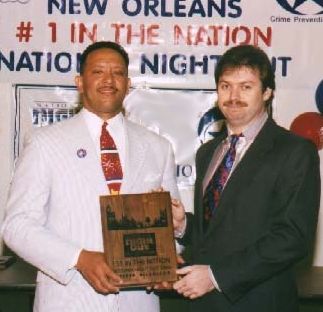 accepting
a National Town Watch award